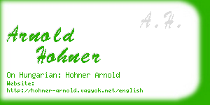 arnold hohner business card